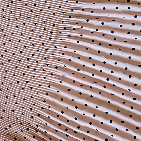 Adriana Papell Pink Polka Dot Long Sleeve Blouse large - Picture 3 of 5